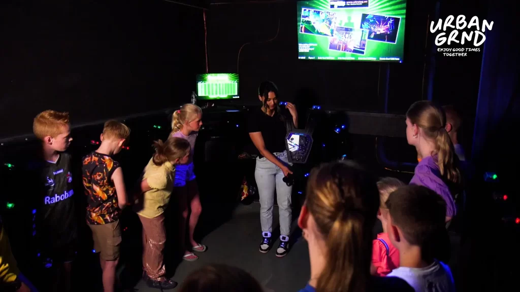 Kinderen spelen op een kinderfeest bij Urban GRND Emmen